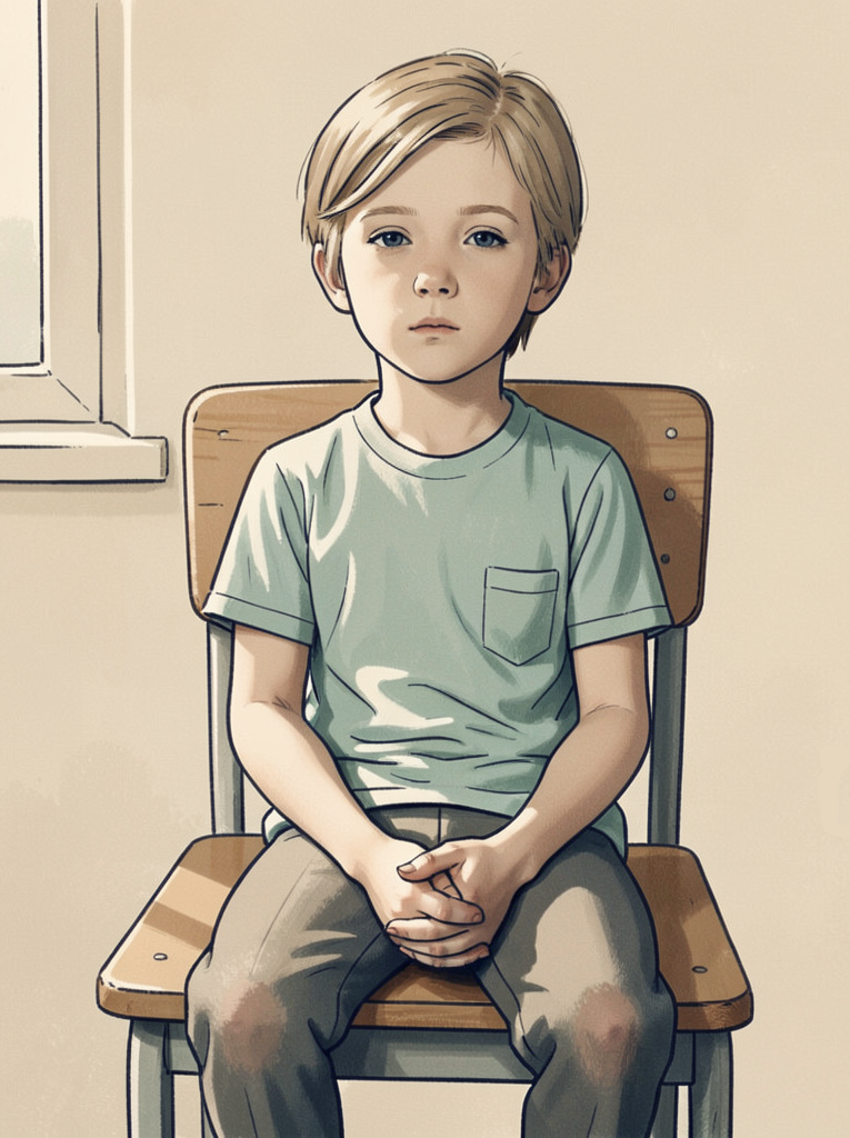 Child sitting thoughtfully