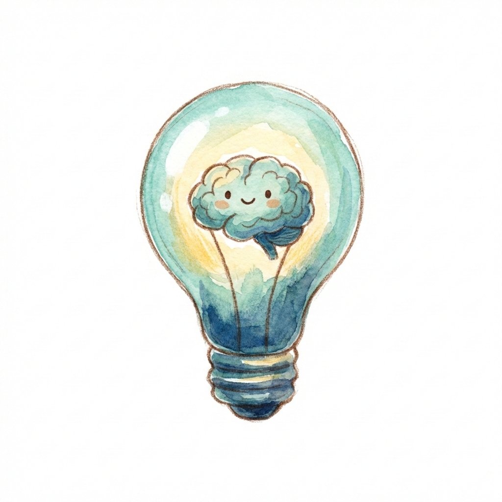 Mind – lightbulb with brain